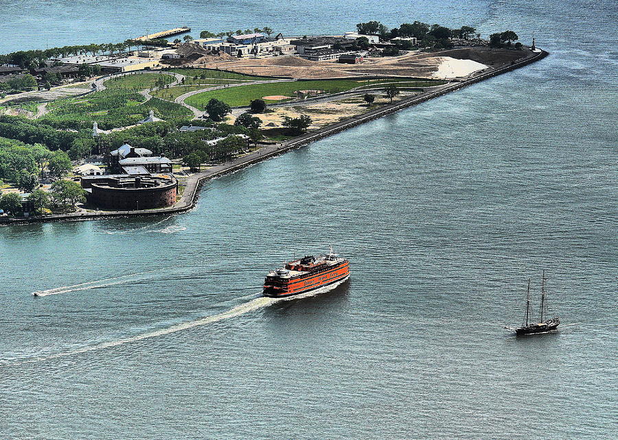 Staten Island Ferry Passing Governors Island Photograph by Jack Riordan