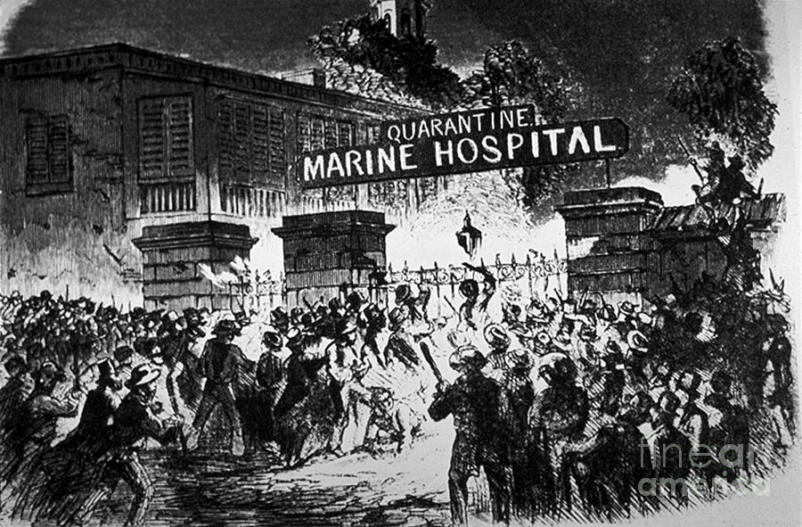 Staten Island Quarantine Riot, 1858 Photograph by Science Source