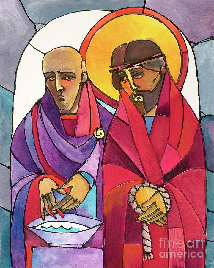 Stations of the Cross - 01 Jesus is Condemned to Death - MMJCD Painting by Br Mickey McGrath OSFS