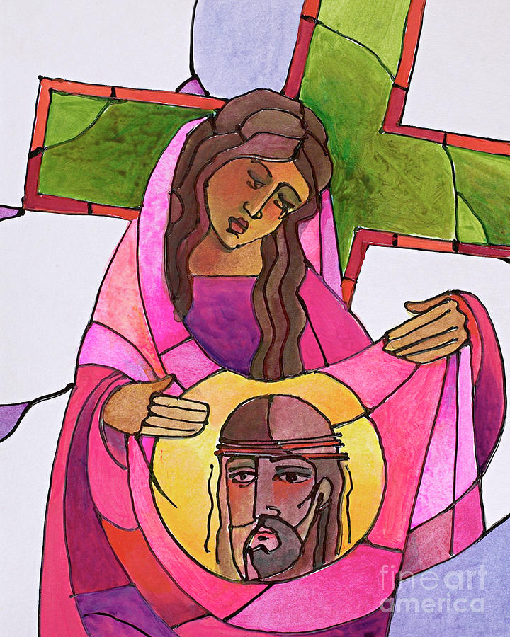 C Veronica Wipes The Face Of Jesus Art Print Home Decor Wall Art Poster 