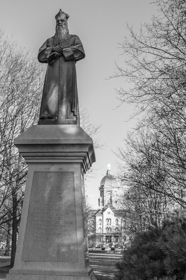 Statue and Dome University of Notre Dame  Photograph by John McGraw