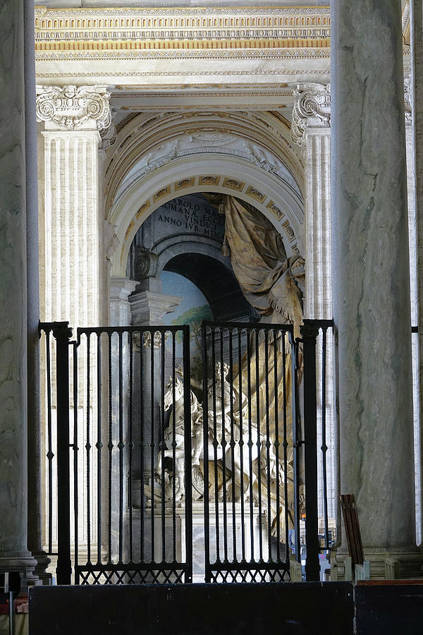 Statue As Seen Through an Iron Gate At The Vatican Museum Photograph by Rick Rosenshein