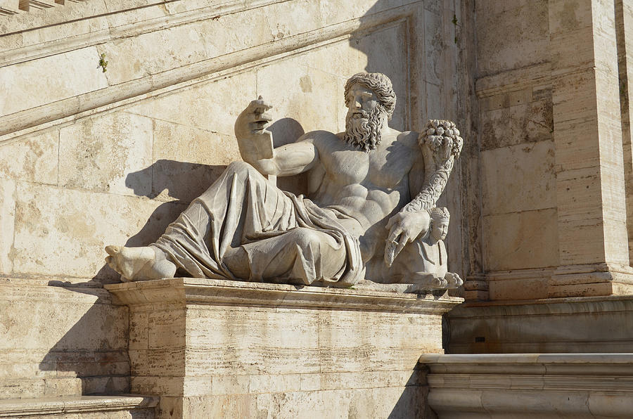 Statue di Nilo Fontana Della Dea Capitoline Hill Rome Photograph by Shawn OBrien