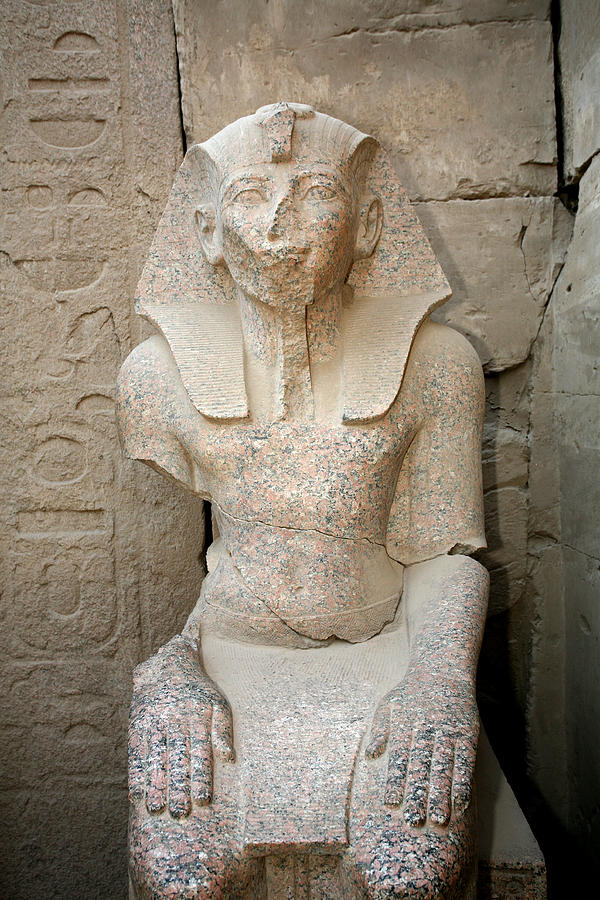 Statue from Pink Granite in Karnak Temple Photograph by Aivar Mikko