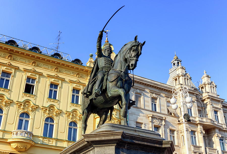 Statue in Ban Jelacic square, Zagreb, Croatia Photograph by Elenarts - Elena Duvernay photo