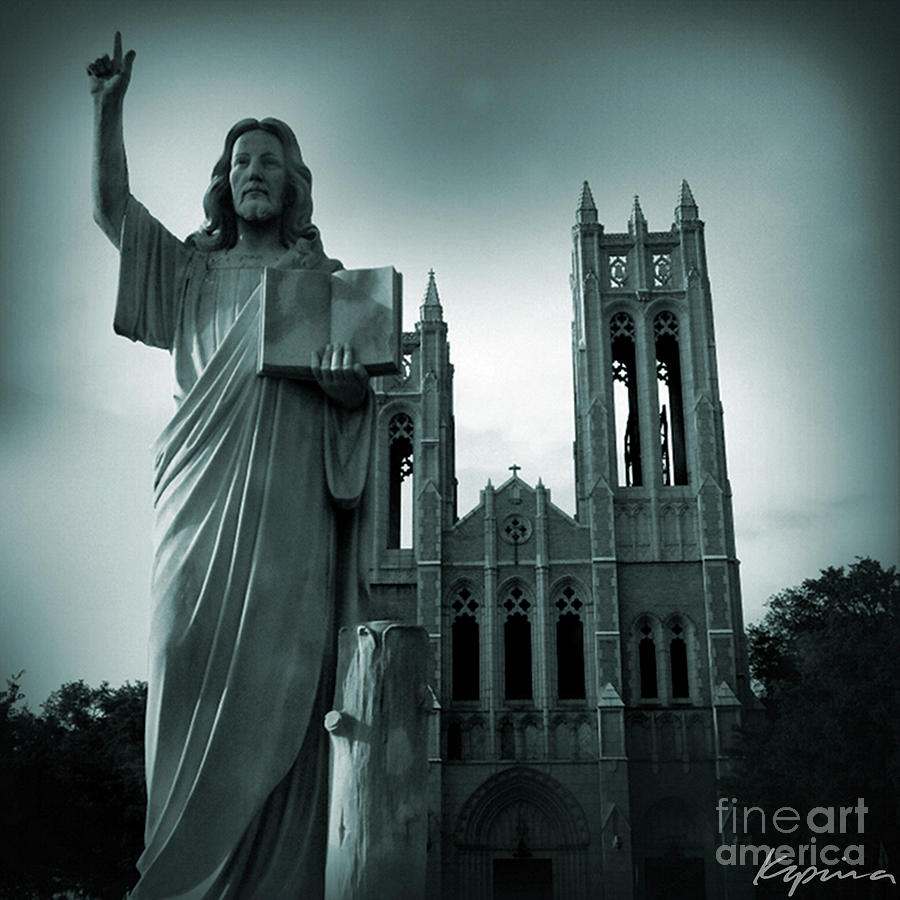 Statue of Jesus Christ, First United Methodist Church, Ft. Worth, Texas Photograph by Greg Kopriva