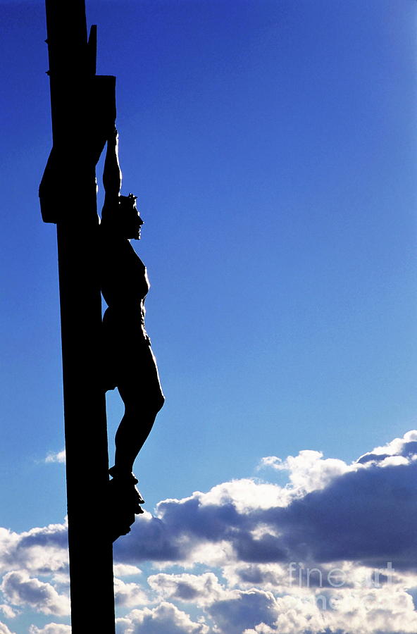 Statue Of Jesus Christ On The Cross Against A Cloudy Sky Photograph By Sami Sarkis Fine Art