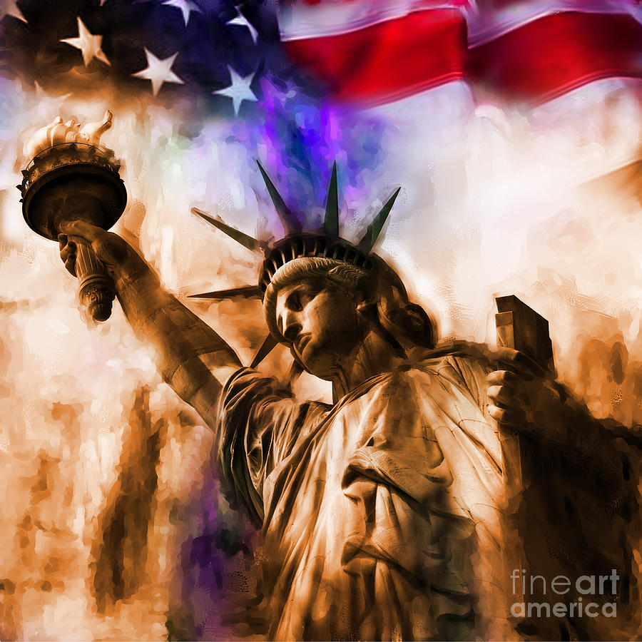 Statue of Liberty 002 Painting by Gull G