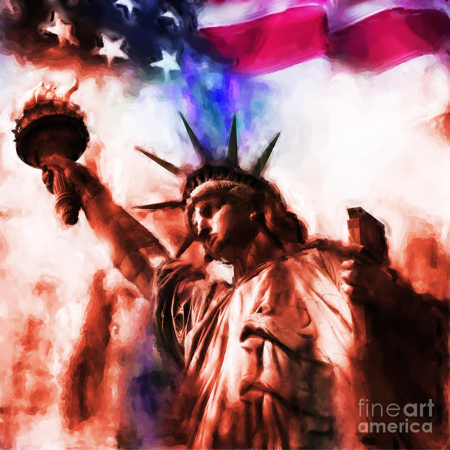 Statue of Liberty 009 Painting by Gull G