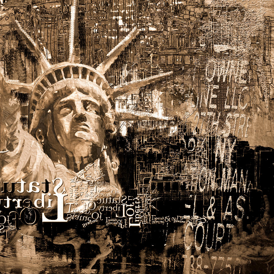Chicago Painting - Statue of Liberty 204 4  by Mawra Tahreem