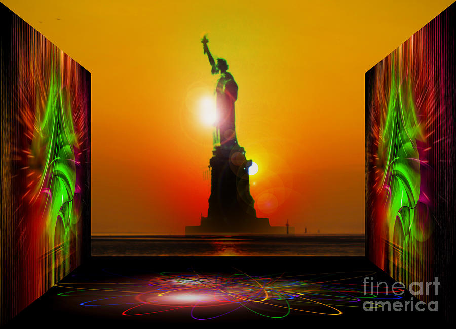 Statue Of Liberty Painting - Statue of Liberty 4 by Walter Zettl