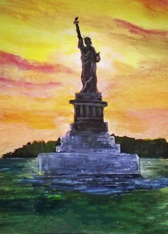 Statue of Liberty Painting by Anne Sands
