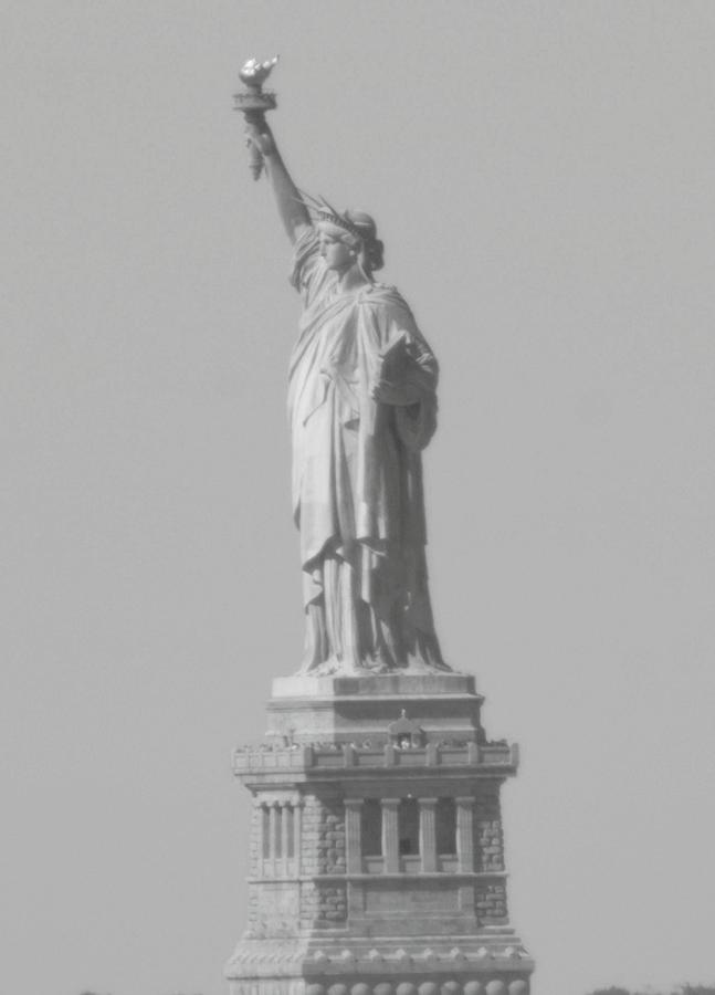 Statue of Liberty Black And White Photograph by Christopher J Kirby