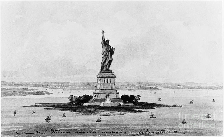 STATUE OF LIBERTY, c1886 Photograph by Granger