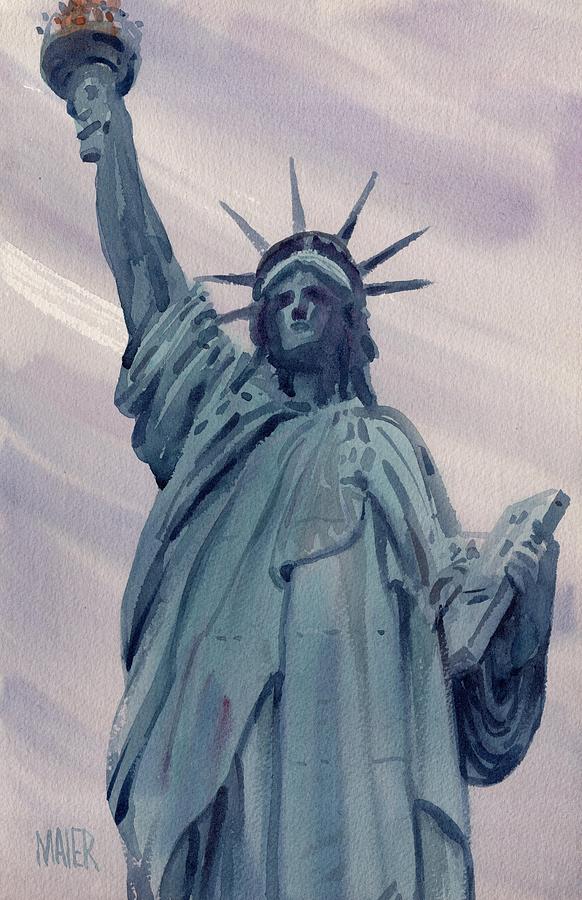 Statue Of Liberty Painting - Statue of Liberty by Donald Maier