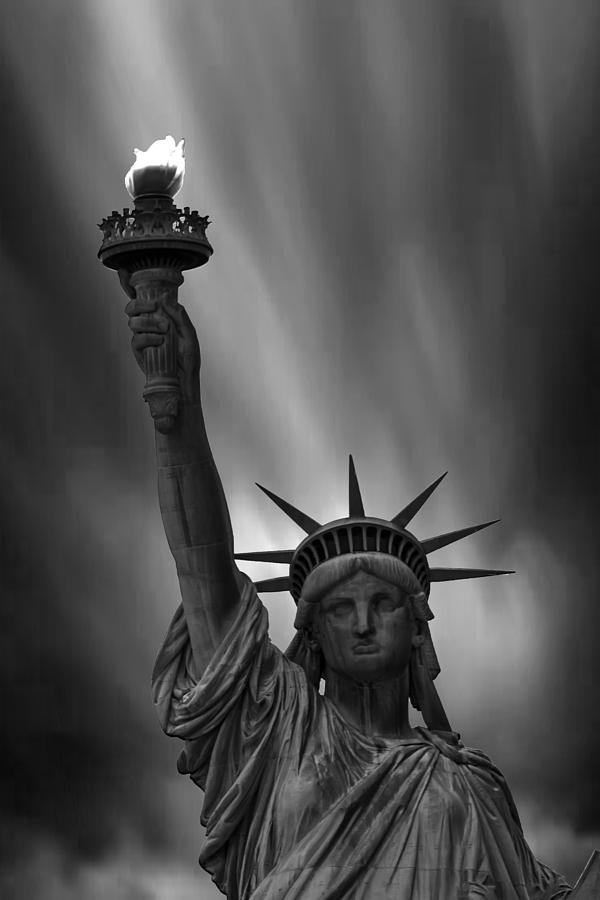 Statue Of Liberty Photograph - Statue of Liberty Monochrome by Martin Newman