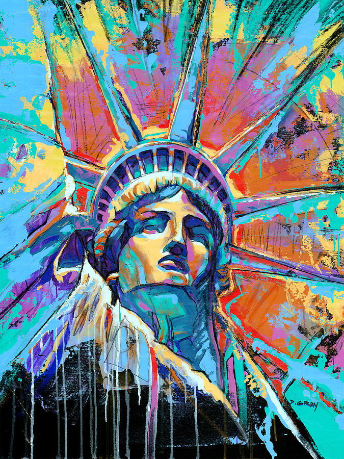 Statue Of Liberty New York Art Usa Painting by Damon Gray