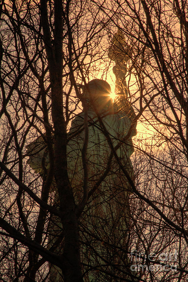 Statue of Liberty NY Sun Sparkle  Photograph by Chuck Kuhn