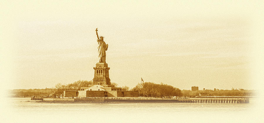 Statue of Liberty Old Yellow Photograph by Pelo Blanco Photo