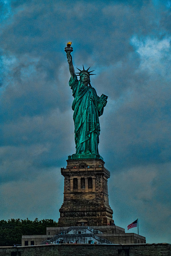 Statue of Liberty on a Stormy Day Photograph by Roberta Kayne