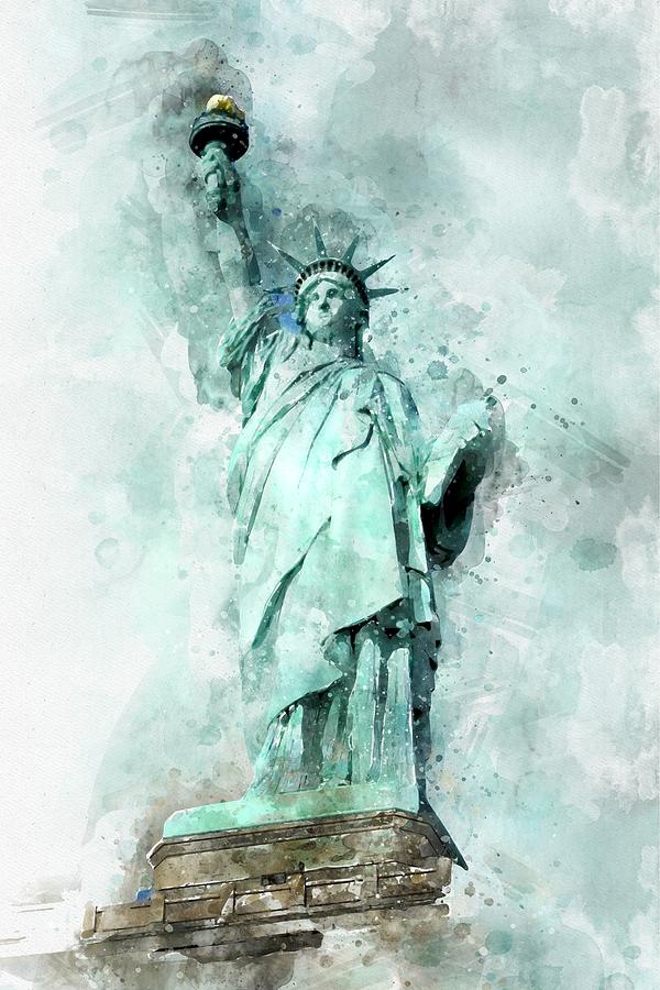 Statue of Liberty painting Photograph by Artpics - Fine Art America