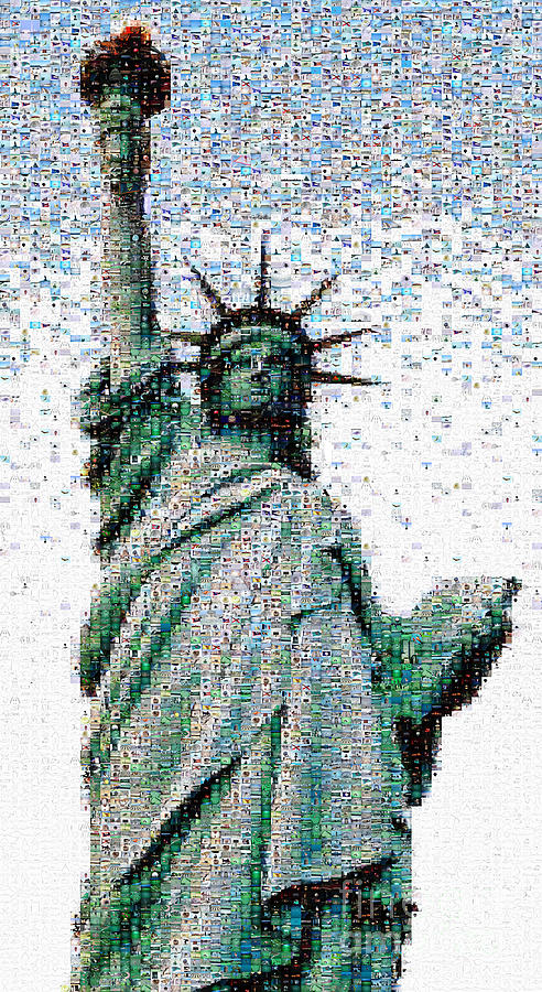 Statue Of Liberty Photo Mosaic Photograph by Wernher Krutein