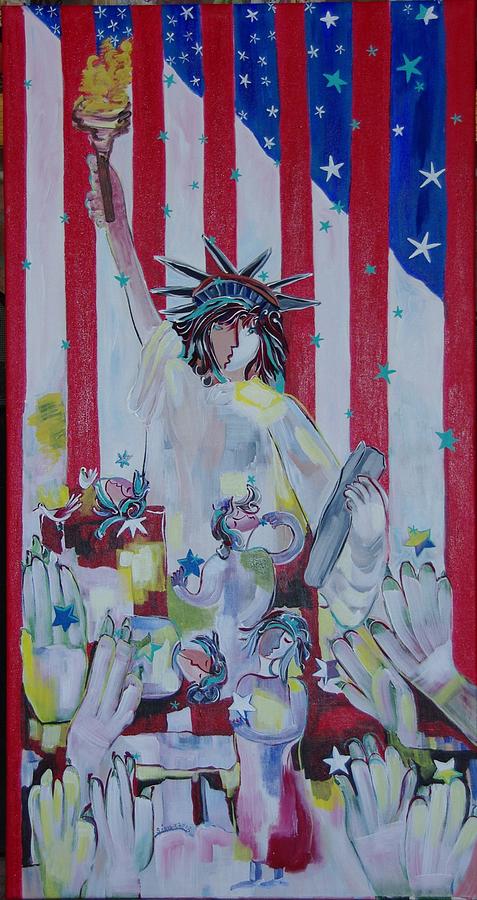 Statue of Liberty Painting by Sima Amid Wewetzer