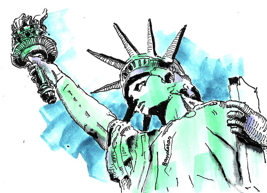 Statue Of Liberty Painting by Terry Banderas