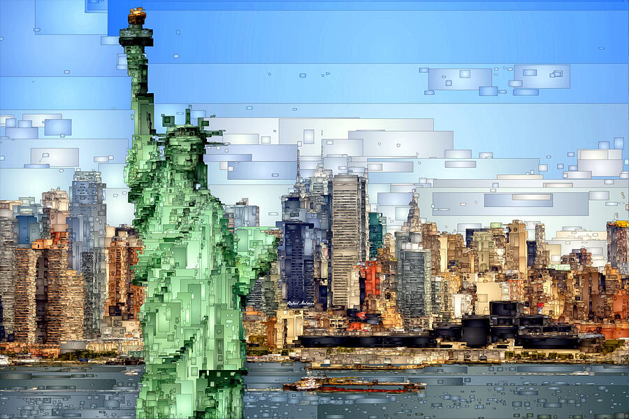 Statue of Liberty- New York Digital Art by Rafael Salazar