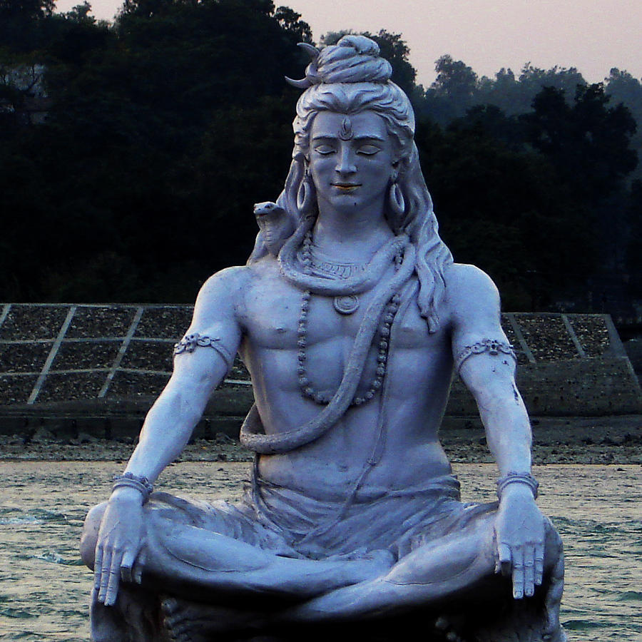 India Photograph - Statue of Lord Shiva on the banks of Ganga at Rishikesh by Iqbal Misentropy