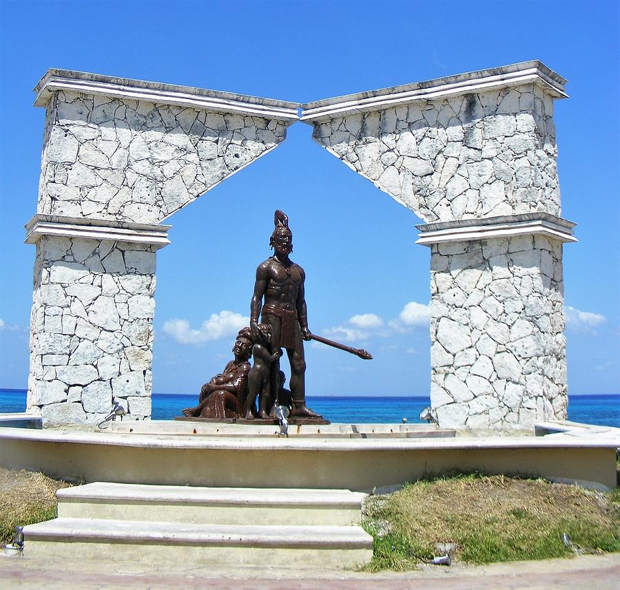 Statue of Natives of Cozumel Photograph by Nicholas Small