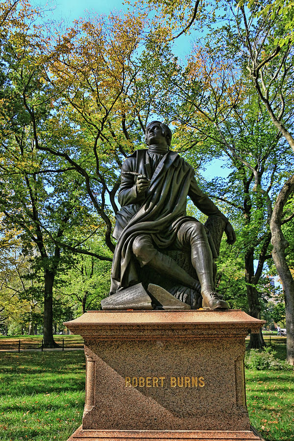 Statue of Robert Burns Central Park Photograph by Allen Beatty Fine Art America