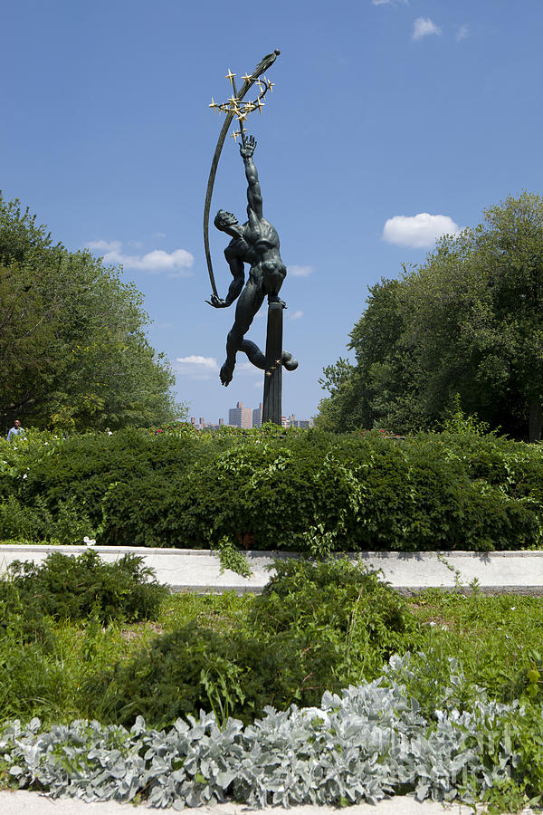 Statue of Rocket Thrower in Flushing Meadows Photograph by Anthony Totah
