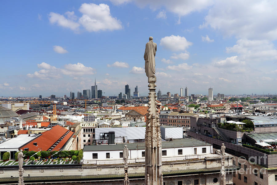Statue Overlooking Milan 7740 Photograph by Jack Schultz