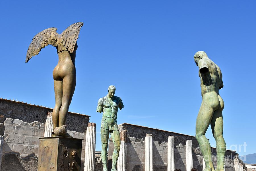 Architecture Photograph - Statues at ancient Pompeii ruins by JL Images