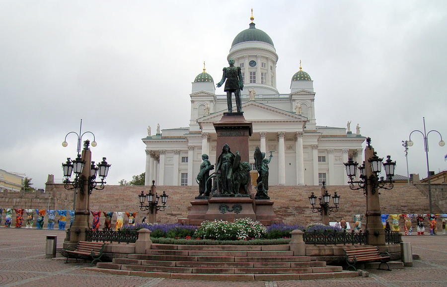 Statues In Helsinki's Senate Square Photograph by Rick Rosenshein