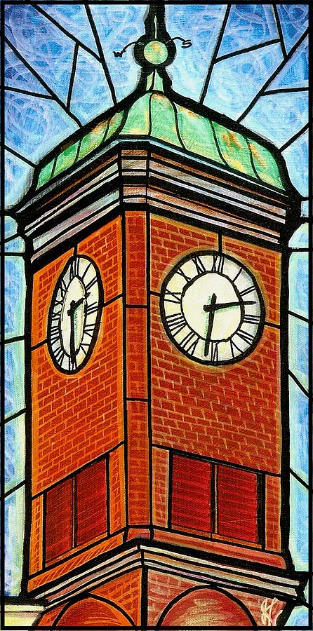 Clock Painting - Staunton Clock Tower Landmark by Jim Harris