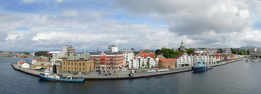 Stavanger Harbour Panorama  Photograph by Terence Davis