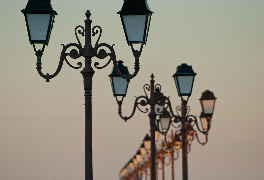 Ste-Maries-de-la-Mer Boardwalk Lamps Photograph by Jani Freimann