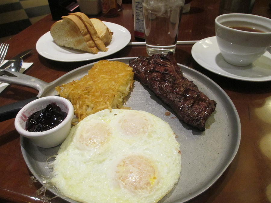 Egg Photograph - Steak And Eggs by Kay Novy