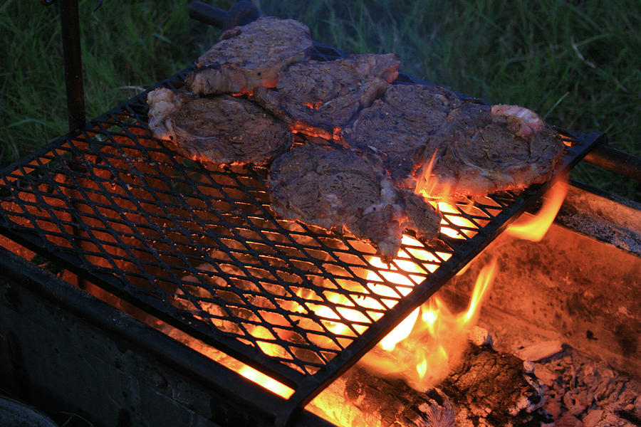 Steaks for the Cowboys Photograph by Toni Hopper