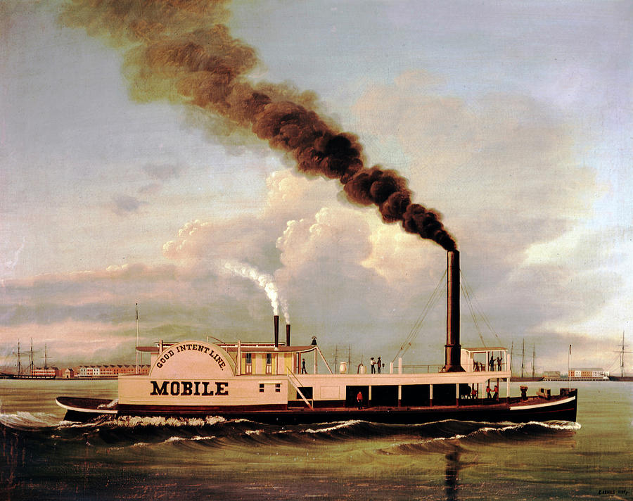 Steam Boat Mobile Painting by Edward Everard Arnold - Pixels