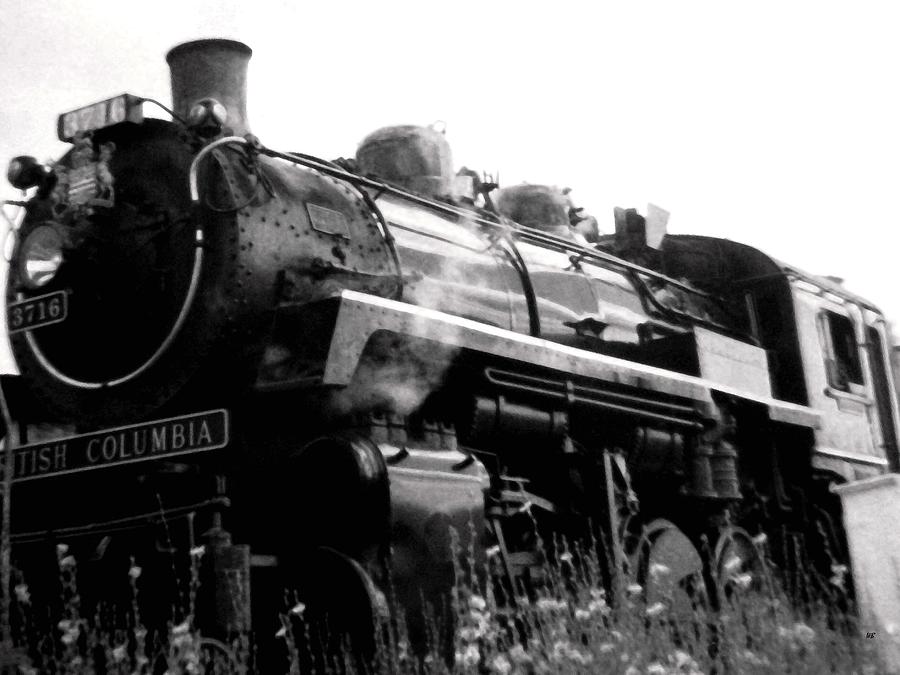 Vintage Photograph - Steam Engine 3716 Monochrome by Will Borden