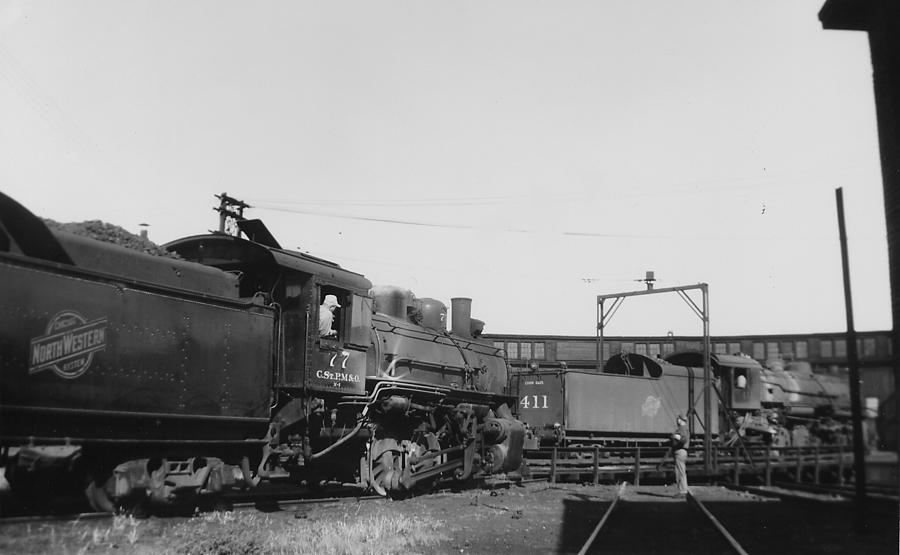 Steam Engine at Round House - 1950 Photograph by Chicago and North Western Historical Society