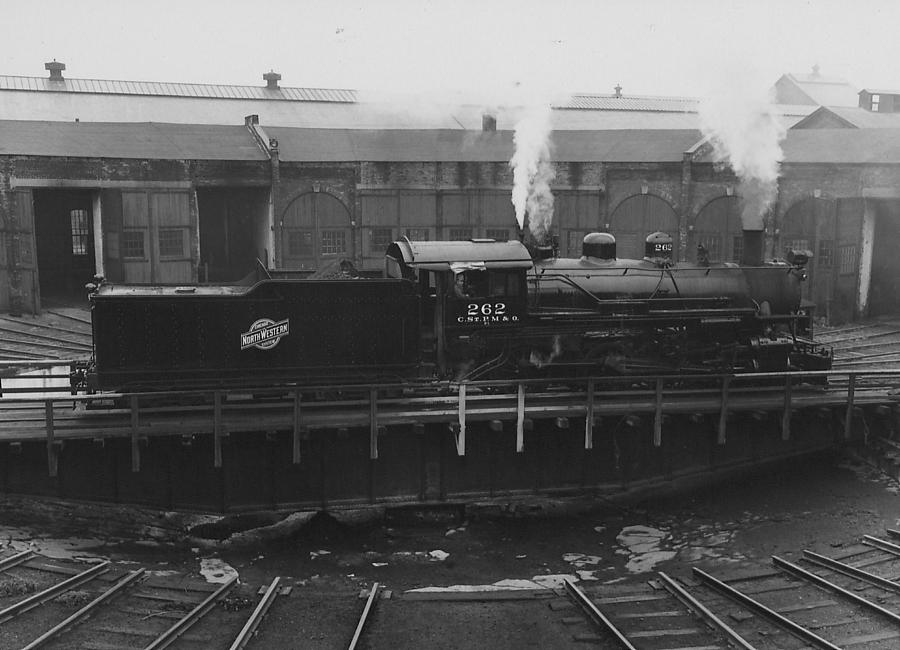 Steam Engine on Turntable Photograph by Chicago and North Western Historical Society
