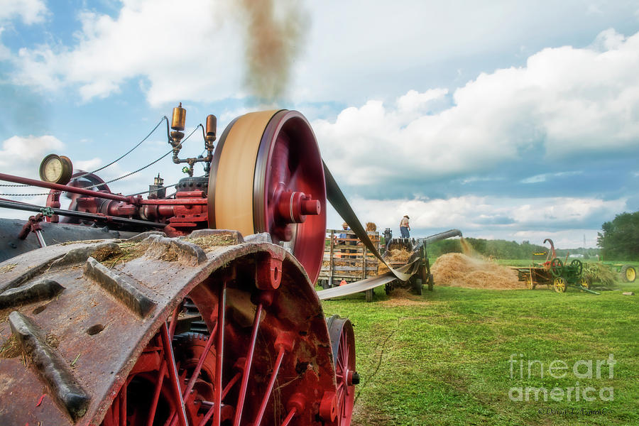 Steam Engine Threshing Photograph by David Arment