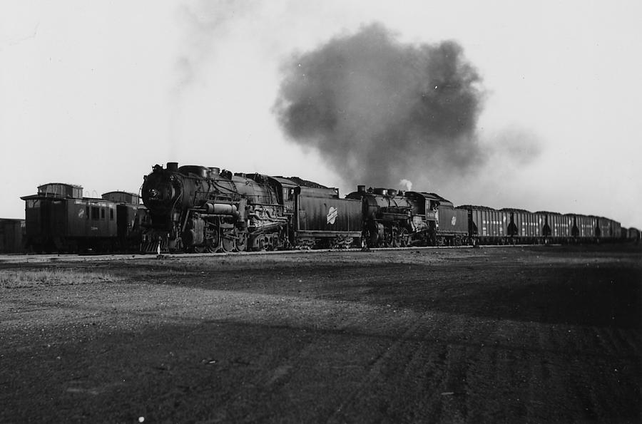 Steam Engines Pull Freight Photograph by Chicago and North Western Historical Society