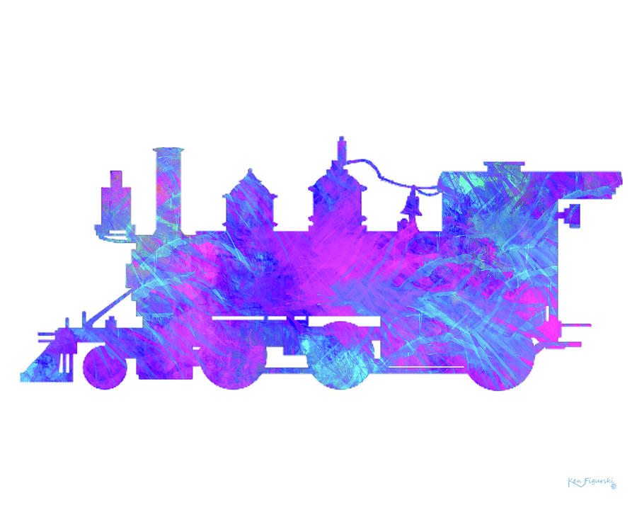 Car Painting - Steam Locomotive Art 4 by Ken Figurski