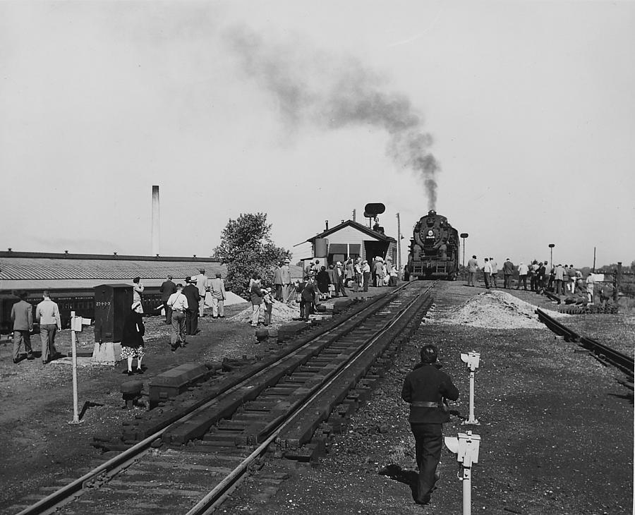 Steam Locomotive at Rural Station Photograph by Chicago and North Western Historical Society