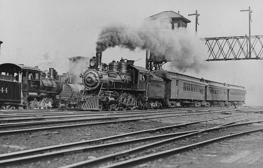 Steam Locomotive Chugging Down Track Photograph by Chicago and North Western Historical Society